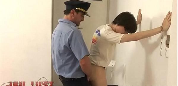  Older policeman busting fresh butt of a lawbreaker